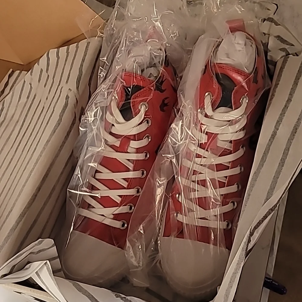 🔥🔥MCQ BY ALEXANDER MCQUEEN SWALLOW SWARM HIGHTOP SNEAKERS MEN'S SZ 8 RE - Picture 6 of 11